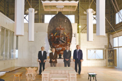 翠雲堂松戸工場で大本山護国寺別院筑波山大御堂様本尊・仏具配置検分
