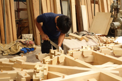日蓮宗覚蔵寺様（東京都杉並区）多宝塔製作中